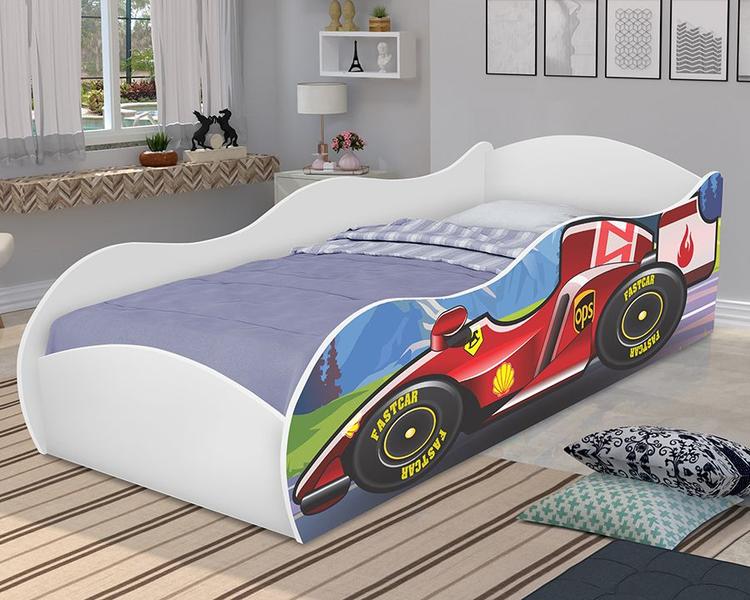 Imagem de Cama Quarto Infantil Carro com Colchão