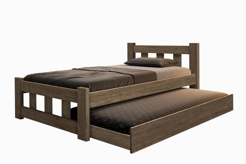 Cama Quarto Solteiro Pop Com Estrado De Madeira Maciça Com Cama Auxiliar - Mini Me Imagem de Cama Quarto Solteiro Pop Com Estrado De Madeira Maciça Com Cama Auxiliar