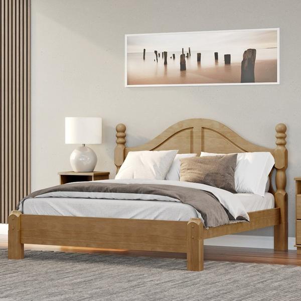 Cama Queen Clássica 160cm 100% Madeira Maciça Linha Ouro - Cama
