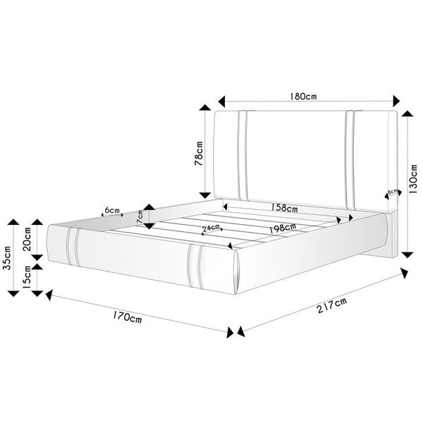 Imagem de Cama Queen Flutuante Com Cabeceira 160cm Lyra S05 Linho Preto - Mpozenato