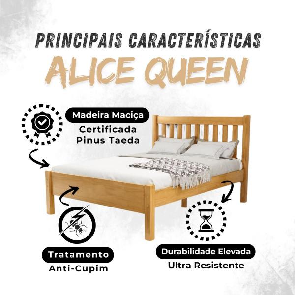 Imagem de Cama Queen Size Alice na Cor Imbuia