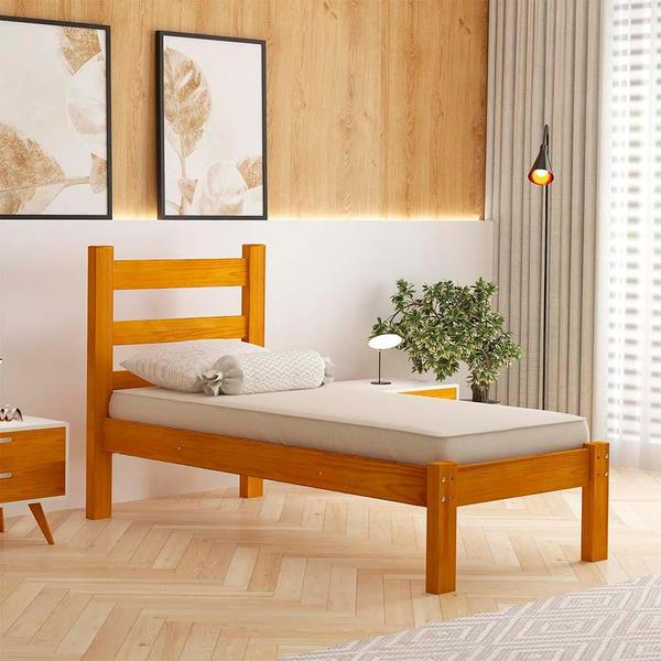 Cama Reforçada Em Madeira Maciça Solteiro Marrom Georgia Shop Jm Imagem de Cama Reforçada Em Madeira Maciça Solteiro Marrom Georgia Shop Jm