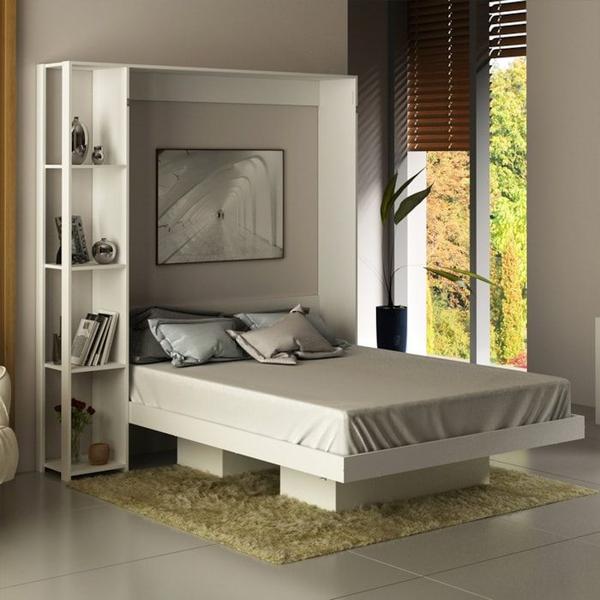 Imagem de Cama Retratil De Parede Casal CM8014 Branco Tecno Mobili