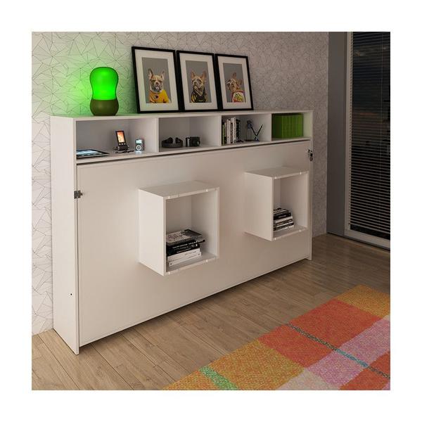 Imagem de Cama Retrátil Horizontal Solteiro 195,8x121,6x94,5 Branco