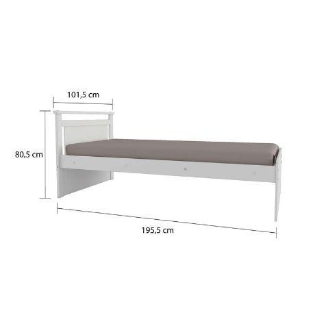 Imagem de Cama Solteiro 100%MDF Lipe Móveis Peroba Branco