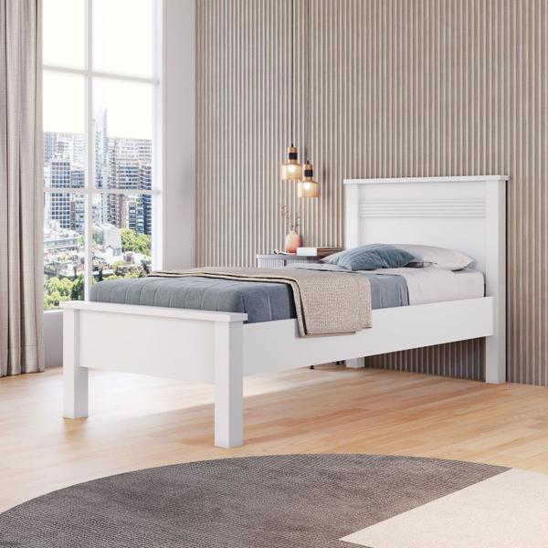 Imagem de Cama Solteiro 102cm X 206cm X 107,5cm Branco