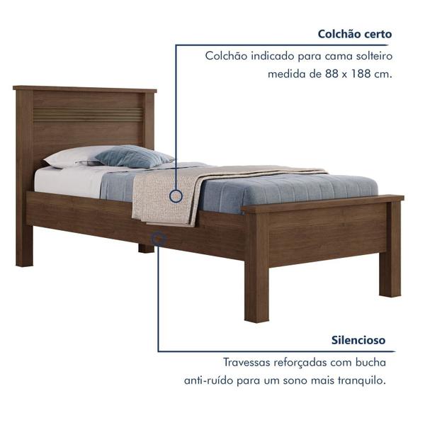 Imagem de Cama Solteiro 102cm X 206cm X 107,5cm Cacau