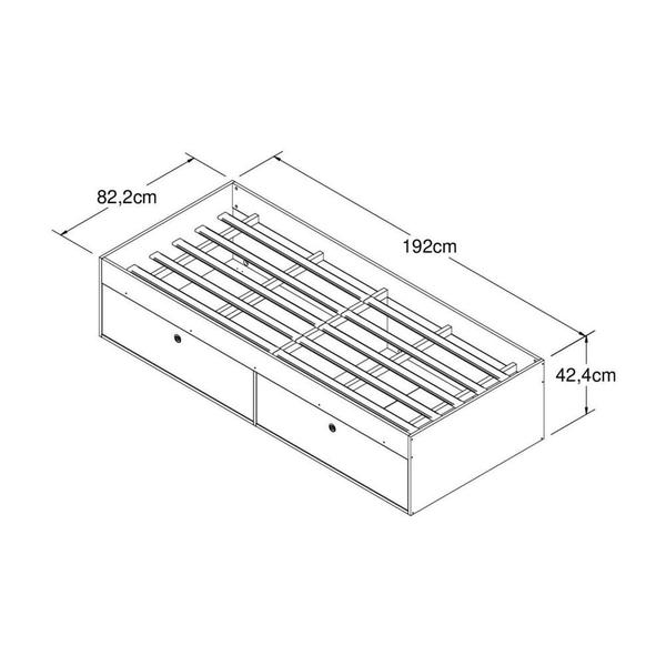 Imagem de Cama Solteiro 4 Portas para Colchão 188x78cm Multimóveis CR40090