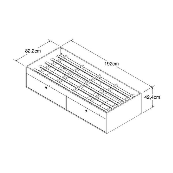 Imagem de Cama Solteiro 4 Portas para Colchão 188x78cm Multimóveis CR40090