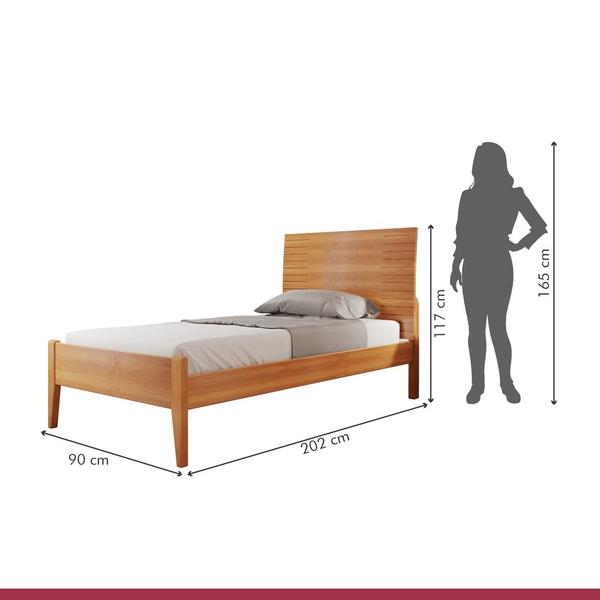 Imagem de Cama Solteiro 90cm Amazone Amêndoa Mel Josandro