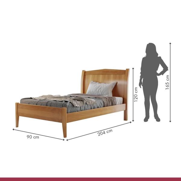 Cama Solteiro 90cm Harmonia Nogueira Josandro Imagem de Cama Solteiro 90cm Harmonia Nogueira Josandro