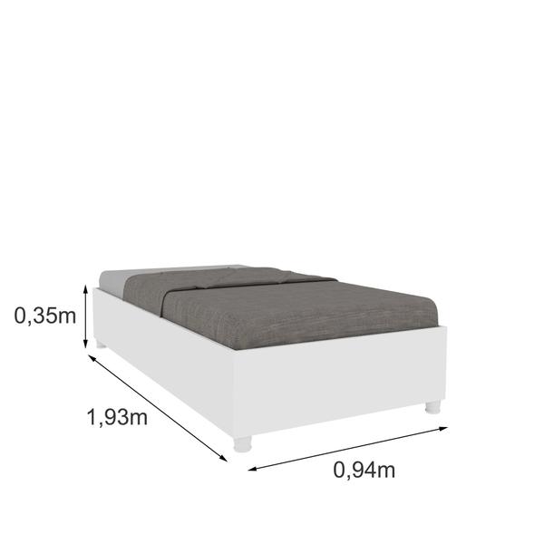 Imagem de Cama Solteiro 94cm x 193cm em MDP Mônaco