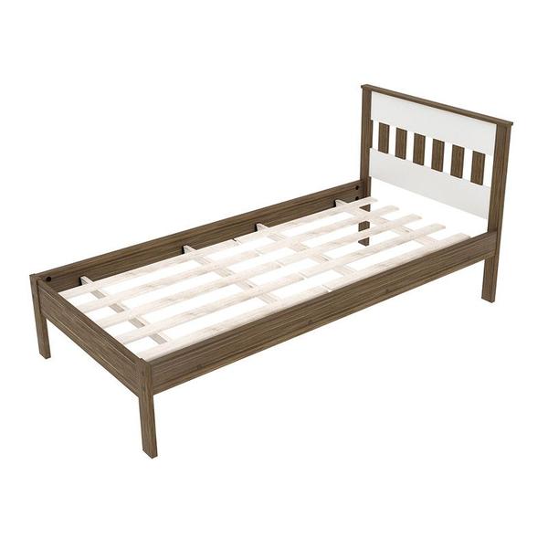 Imagem de Cama Solteiro 96,7x92x196 cm Nogal/Branco Tecnomobili