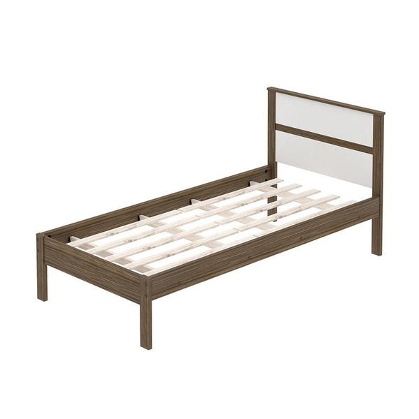 Imagem de Cama Solteiro 96,7x92x196 cm Nogal/Branco Tecnomobili