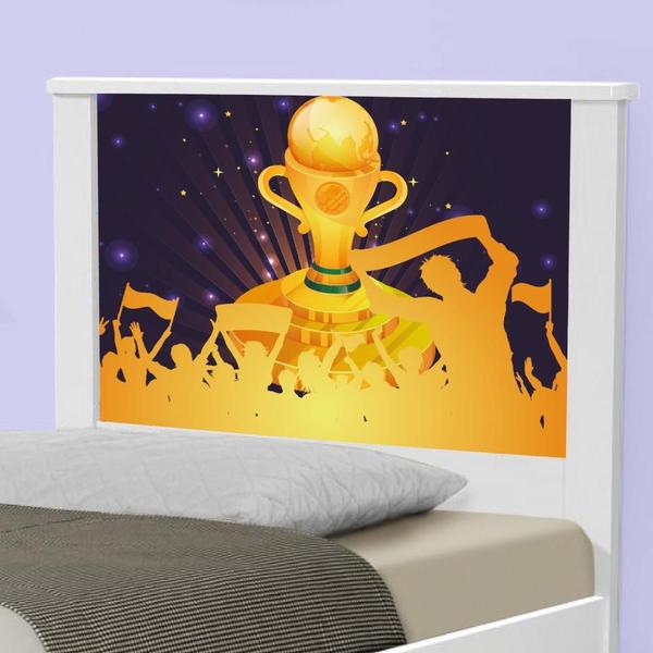 Imagem de Cama Solteiro Adesivada Futebol Troféu