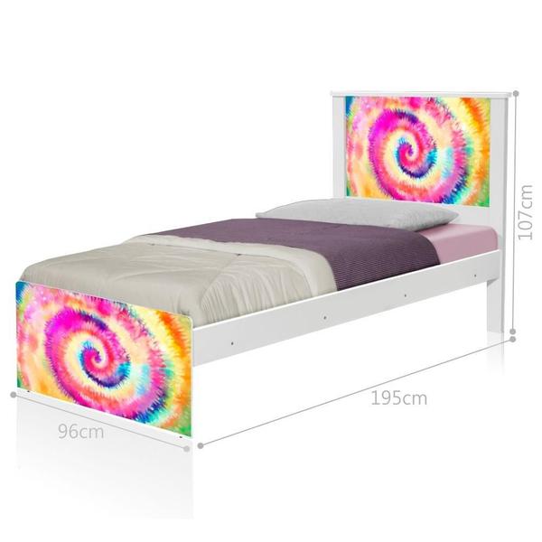 Imagem de Cama Solteiro Adesivada Tie Dye