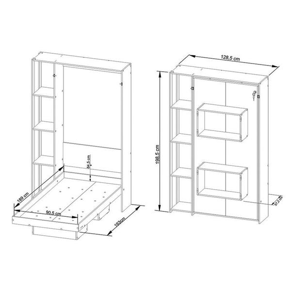 Imagem de Cama Solteiro Articulada 128,5x198,5x193 cm Branco