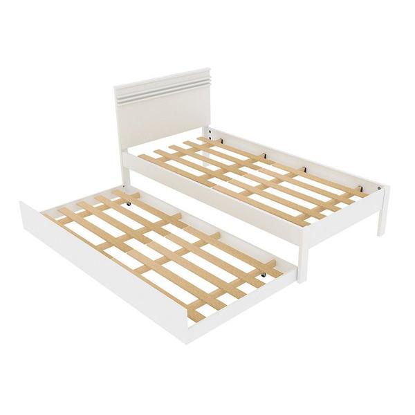 Imagem de Cama Solteiro Auxiliar 93x23,7x188,6 cm Branco Tecnomobili