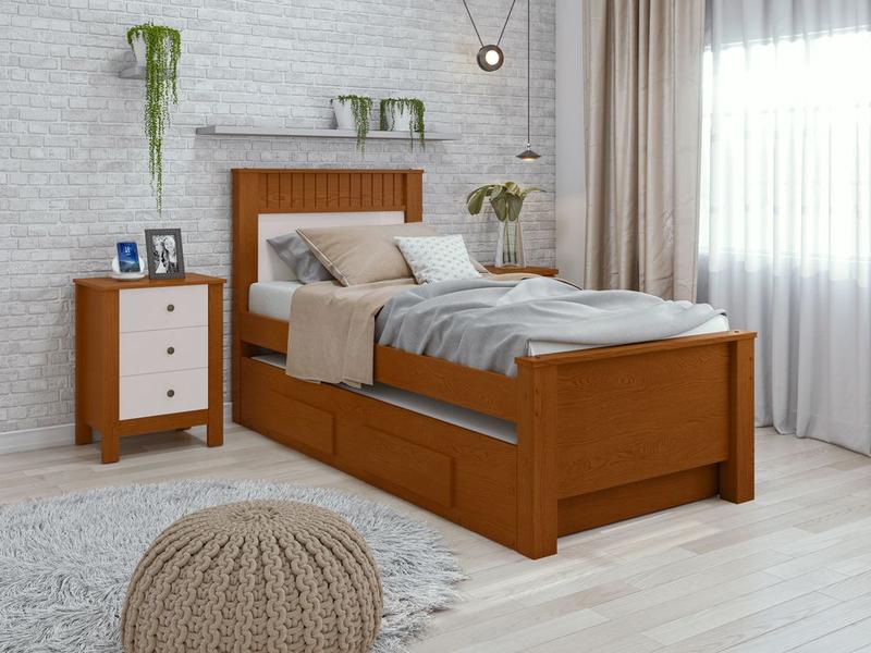 Imagem de Cama Solteiro Bibox 2 Gavetas Athenas - Lopas