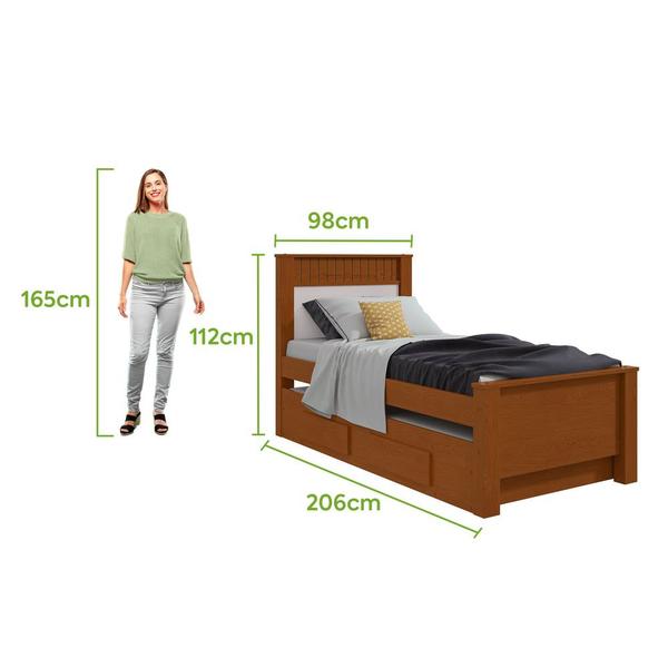 Imagem de Cama Solteiro Bibox 2 Gavetas Athenas - Lopas