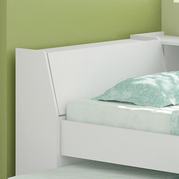 Imagem de Cama Solteiro Bicama com Estante Ditália BB-28-29 Branco