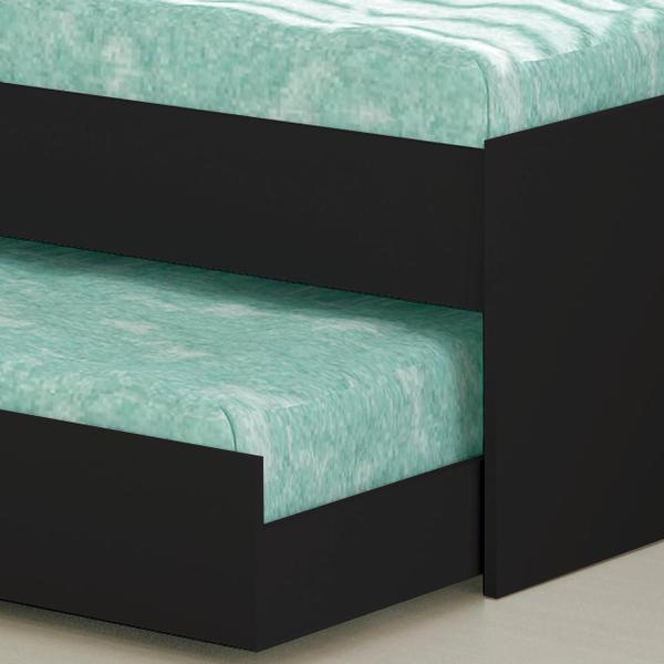 Imagem de Cama Solteiro Bicama com Estante Ditália BB-28-29 Preto cozy