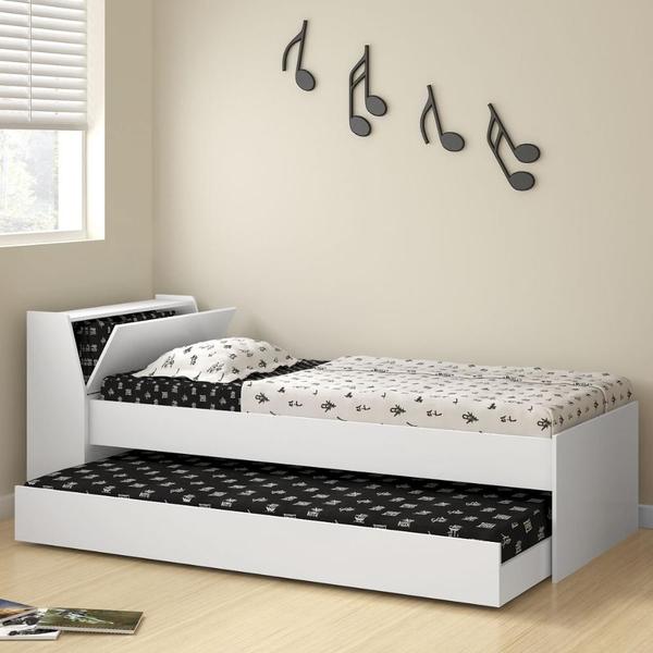 Imagem de Cama Solteiro Bicama Ditália BB-28 Branco