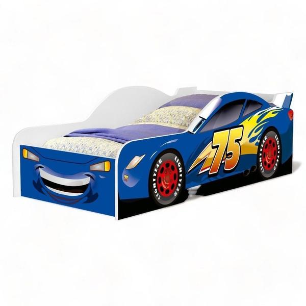 Cama Solteiro Carro Blue com Colchão Cambel - VJ Móveis Imagem de Cama Solteiro Carro Blue com Colchão Cambel