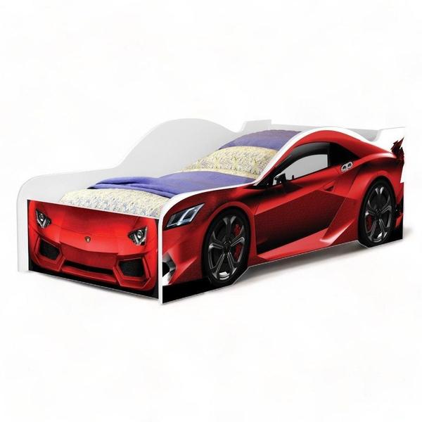 Cama Solteiro Carro Red com Colchão Cambel - VJ Móveis Imagem de Cama Solteiro Carro Red com Colchão Cambel