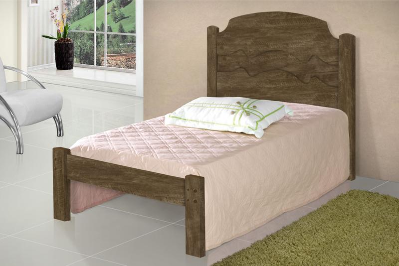 Imagem de Cama Solteiro Castanho/Avelã Wood Flex - Iris/Cambel