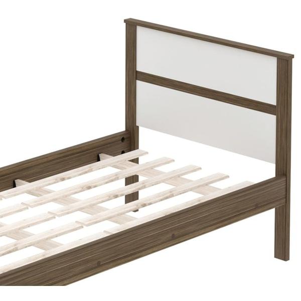 Imagem de Cama Solteiro CM8004 E Mesa De Cabeceira AZ1016 QT2 Nogal Branco Tecno Mobili