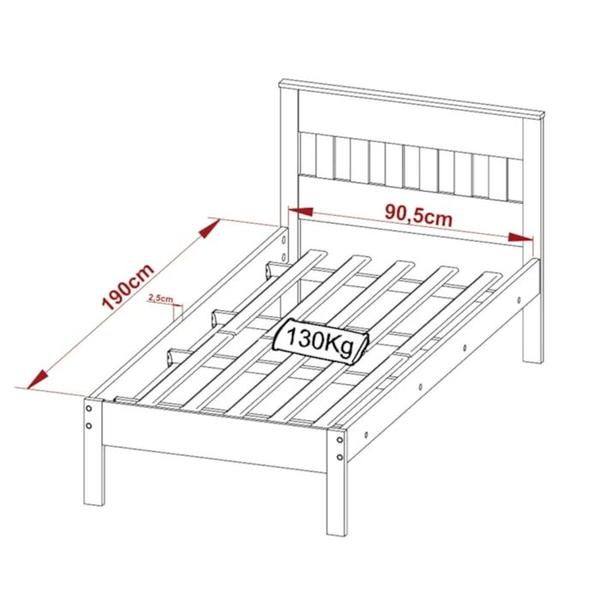 Imagem de Cama Solteiro CM8006 Amendoa Branco Tecno Mobili