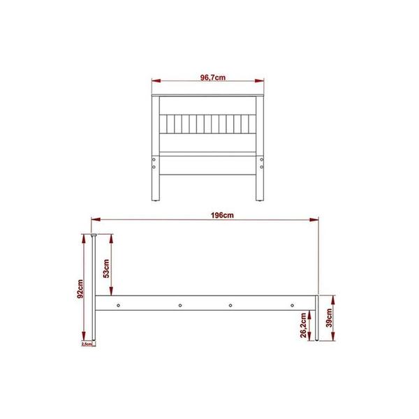 Imagem de Cama Solteiro CM8006 Branco - Tecno Mobili