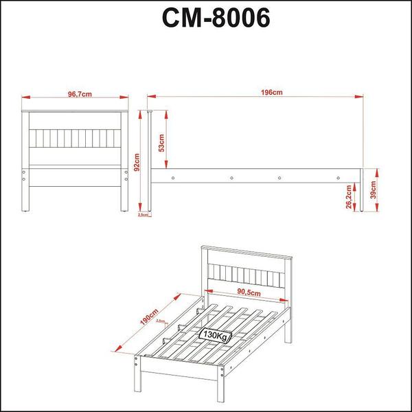 Imagem de Cama Solteiro CM8006 Tecnomobili