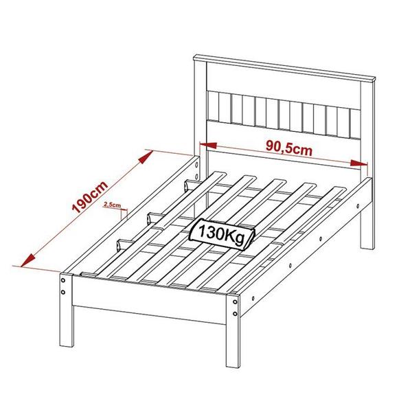 Imagem de Cama Solteiro Com Auxiliar CM8006 CM8008 QT8 Amendoa Branco Tecno Mobili