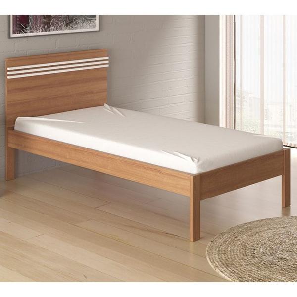 Imagem de Cama Solteiro Com Auxiliar CM8010 CM8008 QT9 Amendoa Branco Tecno Mobili