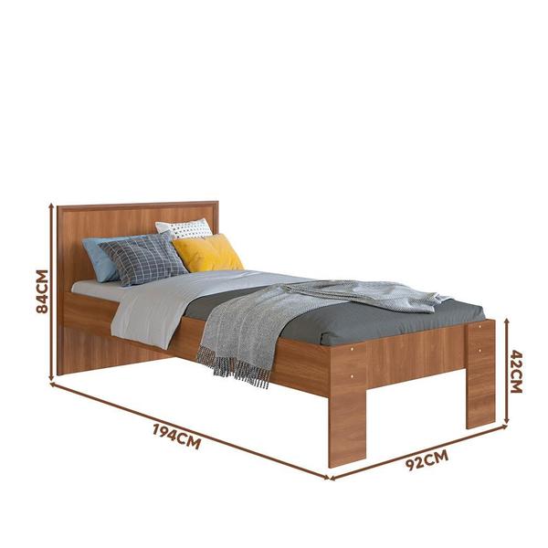 Cama Solteiro Com Auxiliar E 2 Colchões Nogal Lomita Shop JM Imagem de Cama Solteiro Com Auxiliar E 2 Colchões Nogal Lomita Shop JM