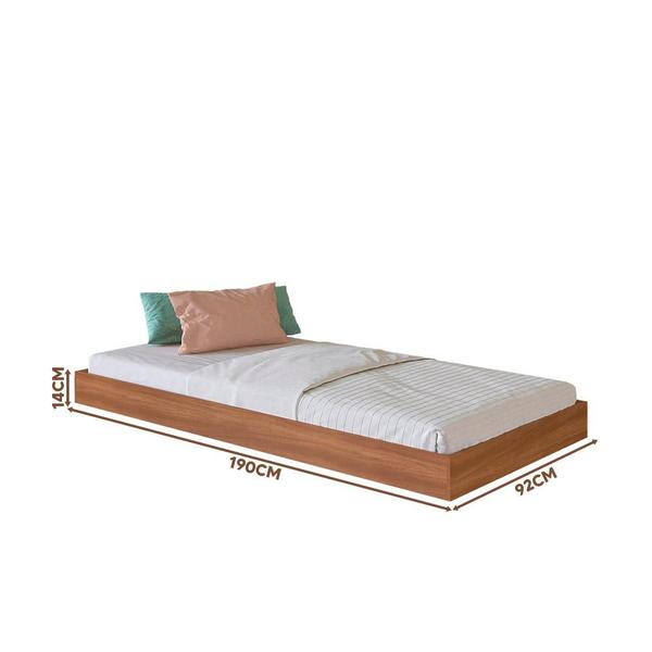 Cama Solteiro Com Auxiliar E 2 Colchões Nogal Lomita Shop JM Imagem de Cama Solteiro Com Auxiliar E 2 Colchões Nogal Lomita Shop JM