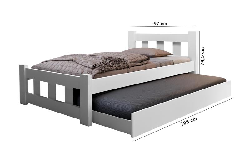 Imagem de Cama Solteiro Com Cama Auxiliar Pop Para Crianças Adolescente De MDF Com 2 Colchão Incluso