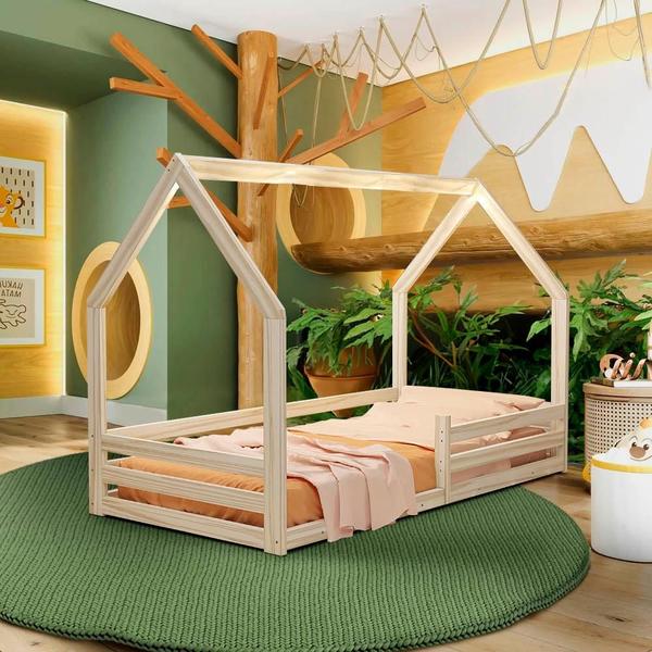 Imagem de Cama Solteiro Com Colchão Montessoriana Madeira Maciça Naturale Mavie Shop JM