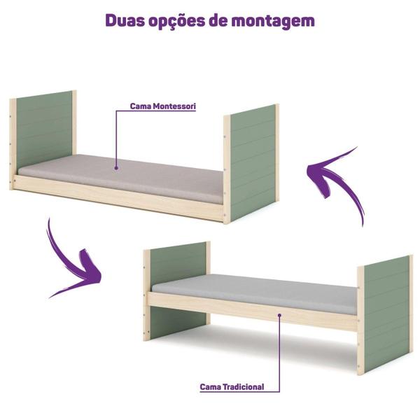 Imagem de Cama Solteiro com Elevação Garden Casatema Verde/Natural