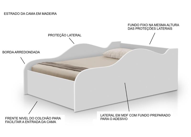 cama solteiro com proteção lateral adesivada para quarto menino design moderno elegante e segura - Sonho da Mamae Imagem de cama solteiro com proteção lateral adesivada para quarto menino design moderno elegante e segura