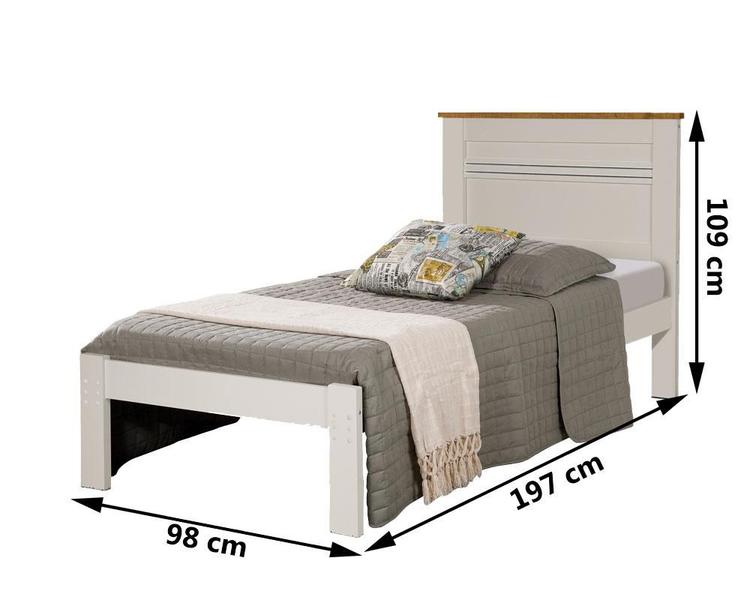 Imagem de Cama Solteiro Dallas II Quarto com Dupla Furação Off White