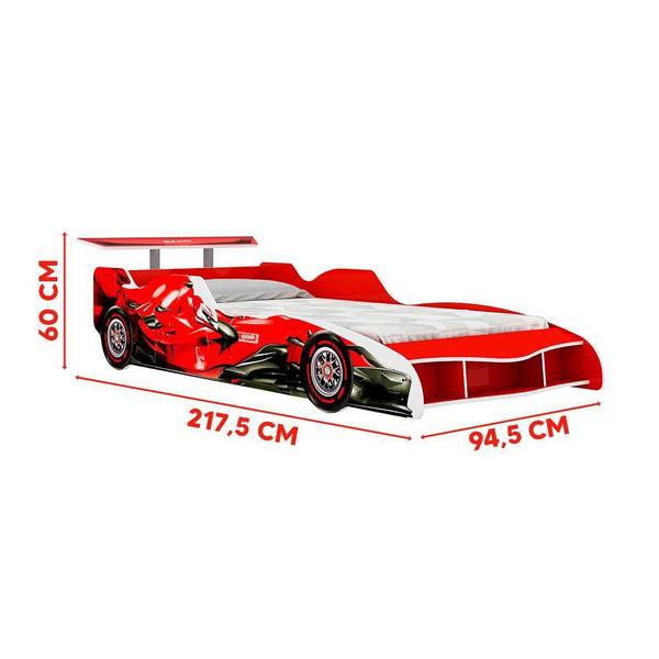 Imagem de Cama Solteiro F1 Carro Vermelho Montessoriana