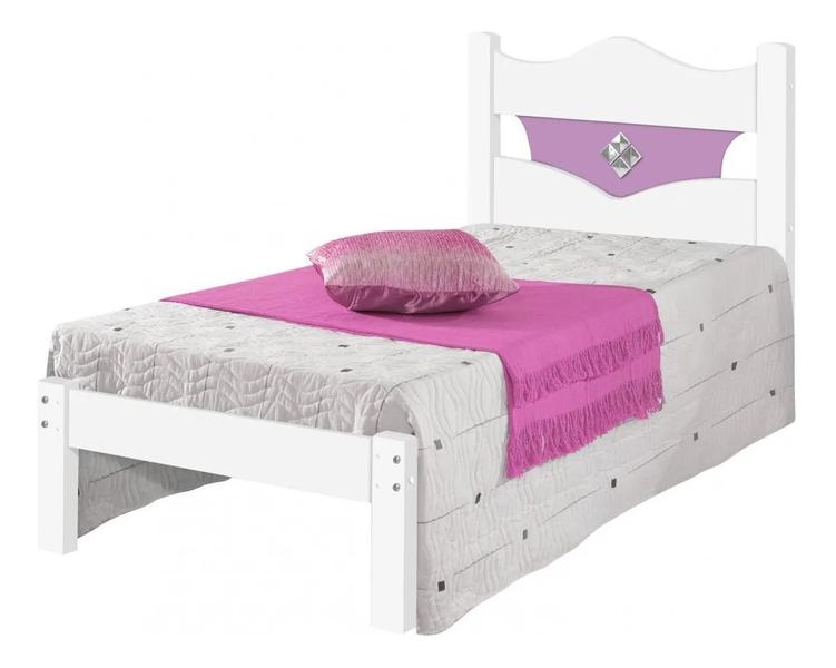 Imagem de Cama Solteiro Julia 100% Mdf e Estrado 100% Madeira Carmolar Multi Cores