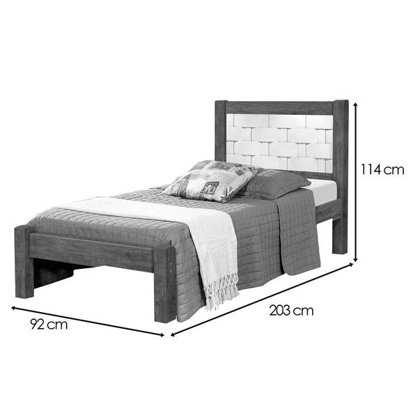 Imagem de Cama Solteiro Laila 100% MDF Cor Flex Branco/ Lilás J&A Móveis