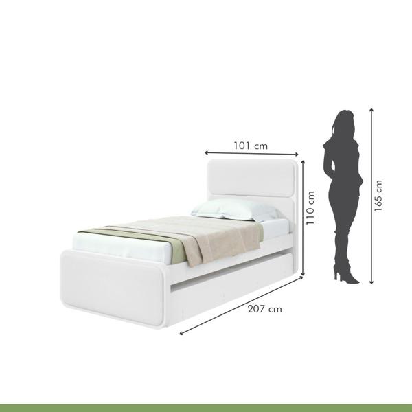 Imagem de Cama Solteiro Loop Tecido material sintético com Cama Auxiliar