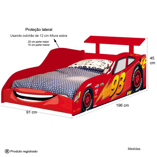 Imagem de Cama Solteiro Mc Veloz Menino Carro Corrida Cama Solteiro Infantil  Relampago Mc queen Meninos Facil Acesso Carros Corrida  Quarto Super Heroi  