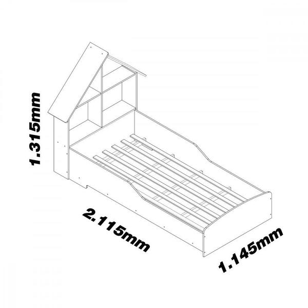 Imagem de Cama Solteiro MDF Casinha Gelius