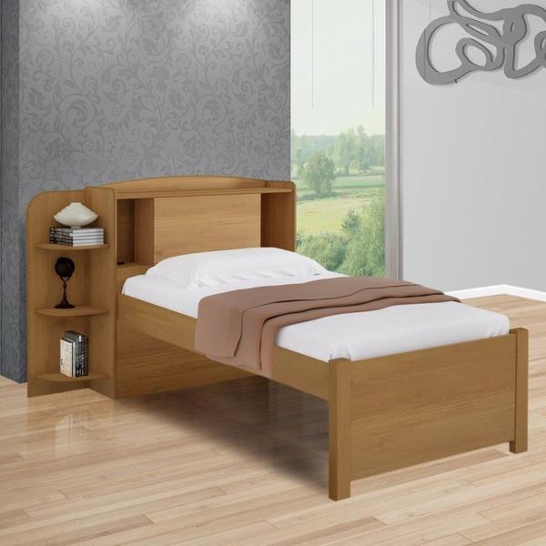 Imagem de Cama Solteiro Milênio Com Baú 100% Mdf Espresso Móveis